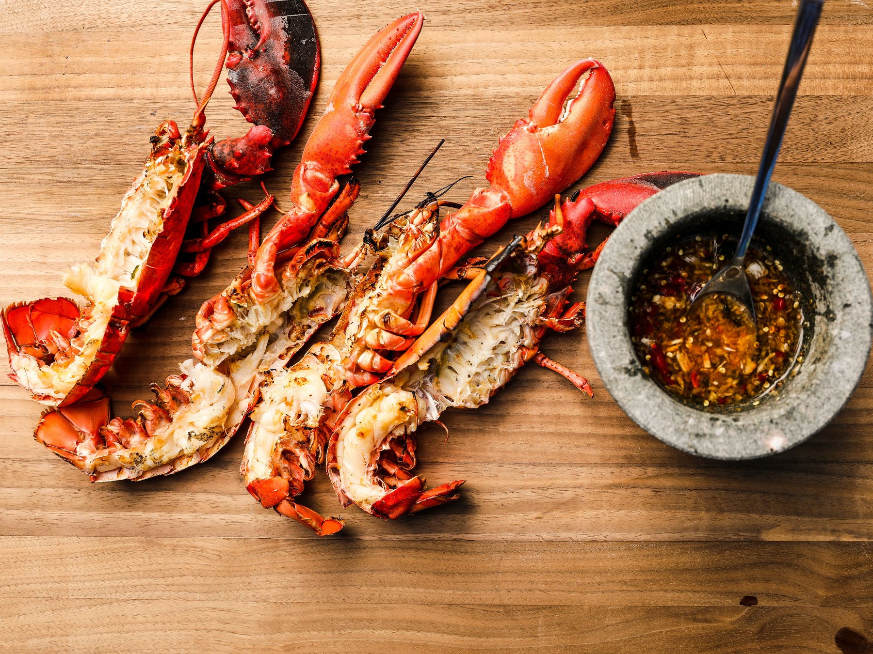 Grilled Whole Lobster With Koh Kong Hot Sauce