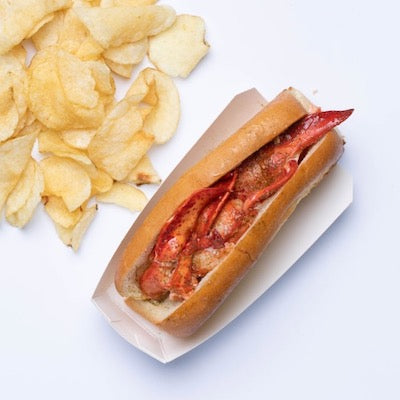 Lobster roll and chips